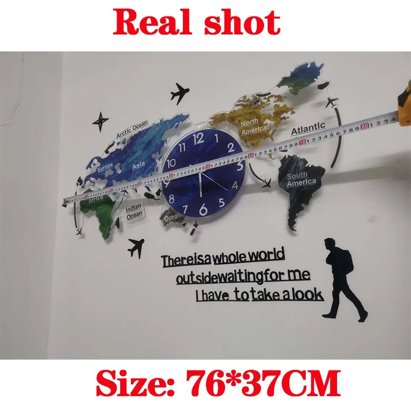 Unique Acrylic Wall Clock 3D DIY Large Wall Hanging Clock with Stickers for Office Home Living Room Wall Art Home Decorations