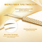 NAGARAKU Precision Fiber Tip Tweezer for Eyelash Extensions Professional Eyelash Tweezers Antistatic Straight