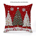 Christmas Red Pillows with Snowflakes and Trees Square polyester pillowcase, modern sofa decorative cushion cover