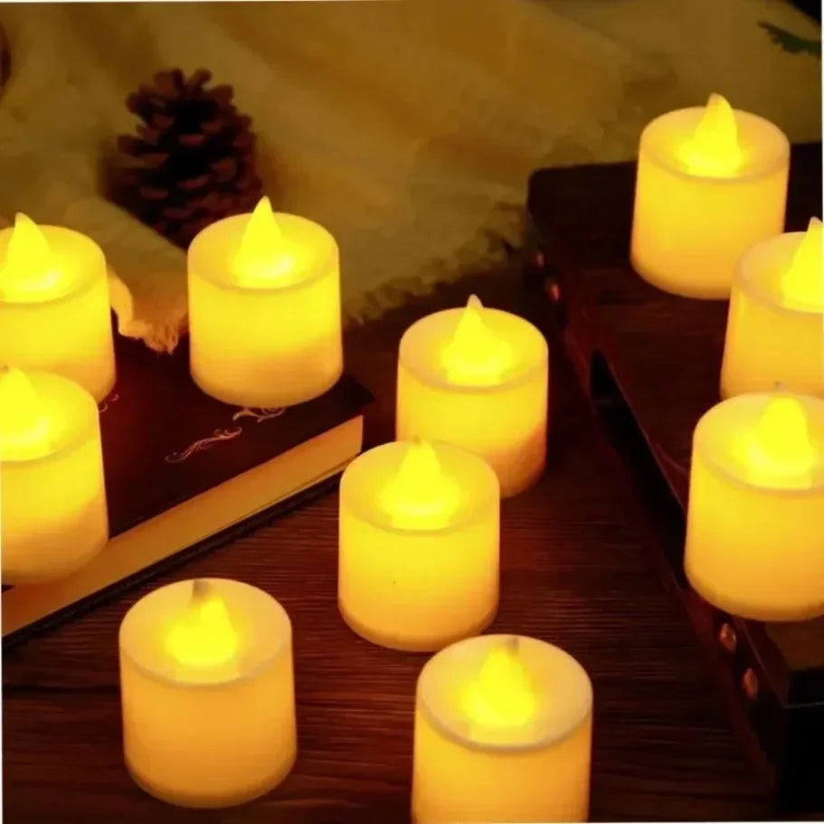 1-24Pcs Flameless LED Pillar Candle Lights Battery Operated Flicker Flame Candle Warm Light for Wedding Christmas Party Decor