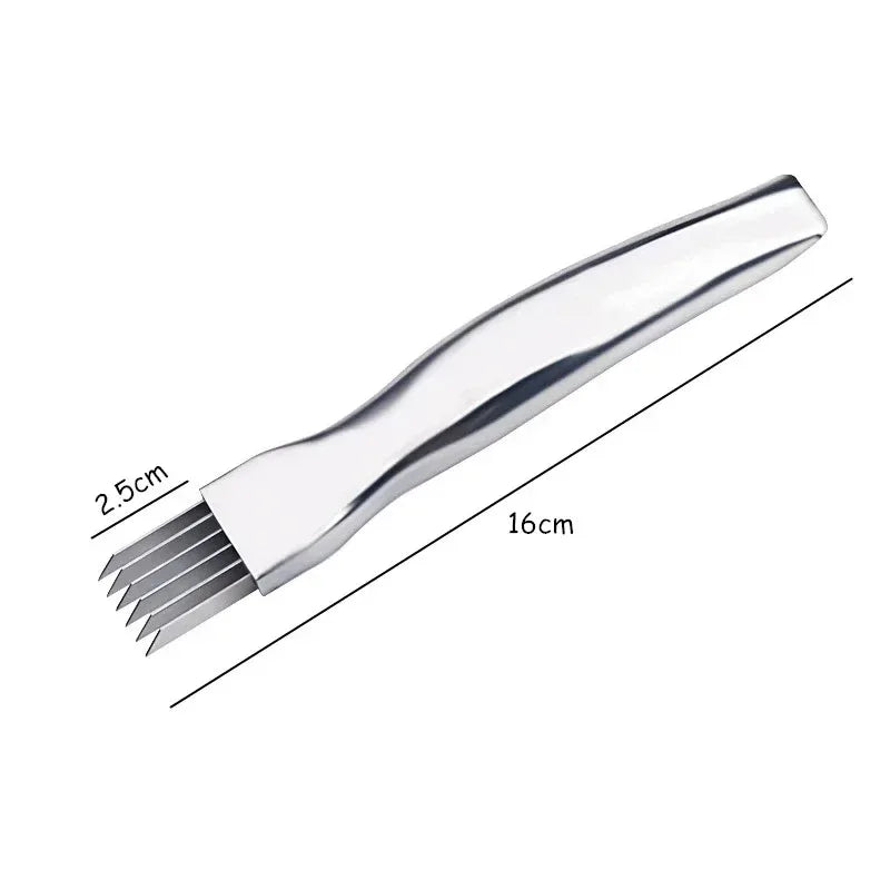 Kitchen Shred Silk The Knife, Stainless Steel Chopped Green Onion Knife, Curved Handle Design, Food Speedy Chopper Green Onion