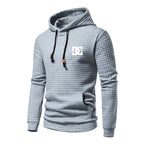 2025 New Spring and Autumn Europe men DC letters printed casual large pocket hoodie jumper small plaid jacquard plus size
