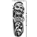 1 Sheet Full Arm Leg Robber Joker Gangster Temporary Tattoos Long Large Bad Guy Nun Fake Tattoo Sleeve Waterproof  Tatoo Sticker