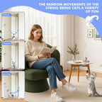 Interactive Cat Toys for Indoor Cats, Smart USB Rechargeable Door Hanging retractable cat toy, with 3 Catnip Mice, for Bored Cat