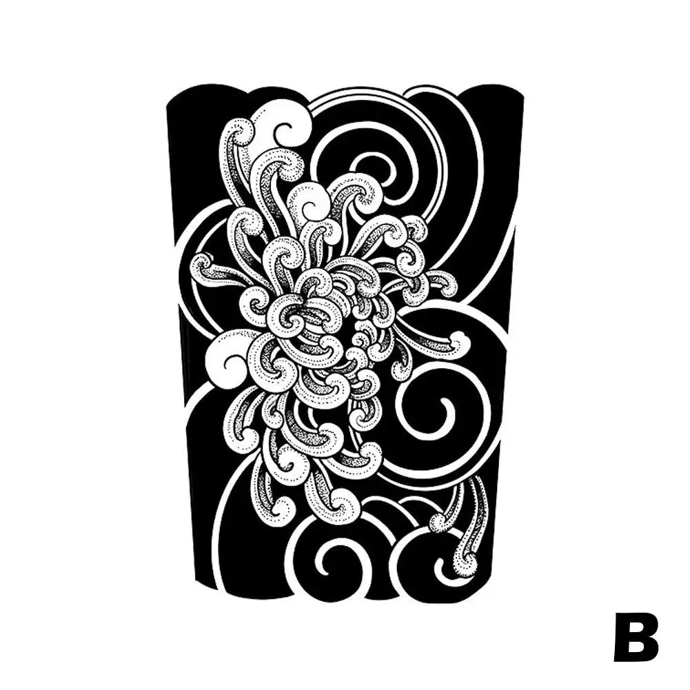 Snake Dark Semi-permanent Juice Herbal Tattoo Sticker Full Arm Gear Death Flower Leg Waterproof Fake Tatto Lasting Art Men Women