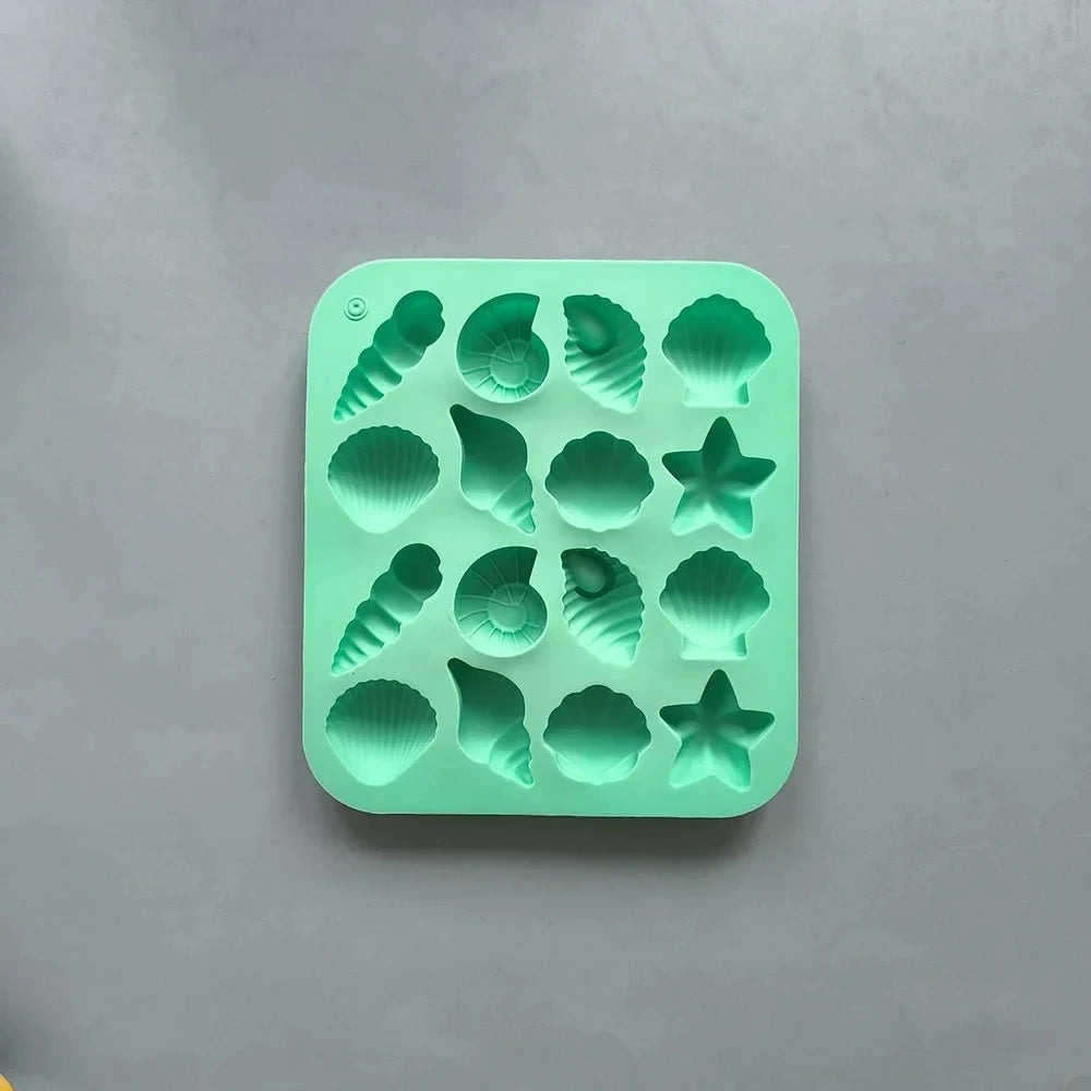 Chocolate Silicone Mold 3D Shell Marine Animal Shape 16 Cavity Candy Cake Decor Pudding Jelly Baking Supplies DIY Tools