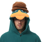 Favofans Adult Halloween Onesie Cartoon  Green Duck Pajamas For Women Men Animal Kigurumi Pyjamas Homewear Cosplay Party Costume