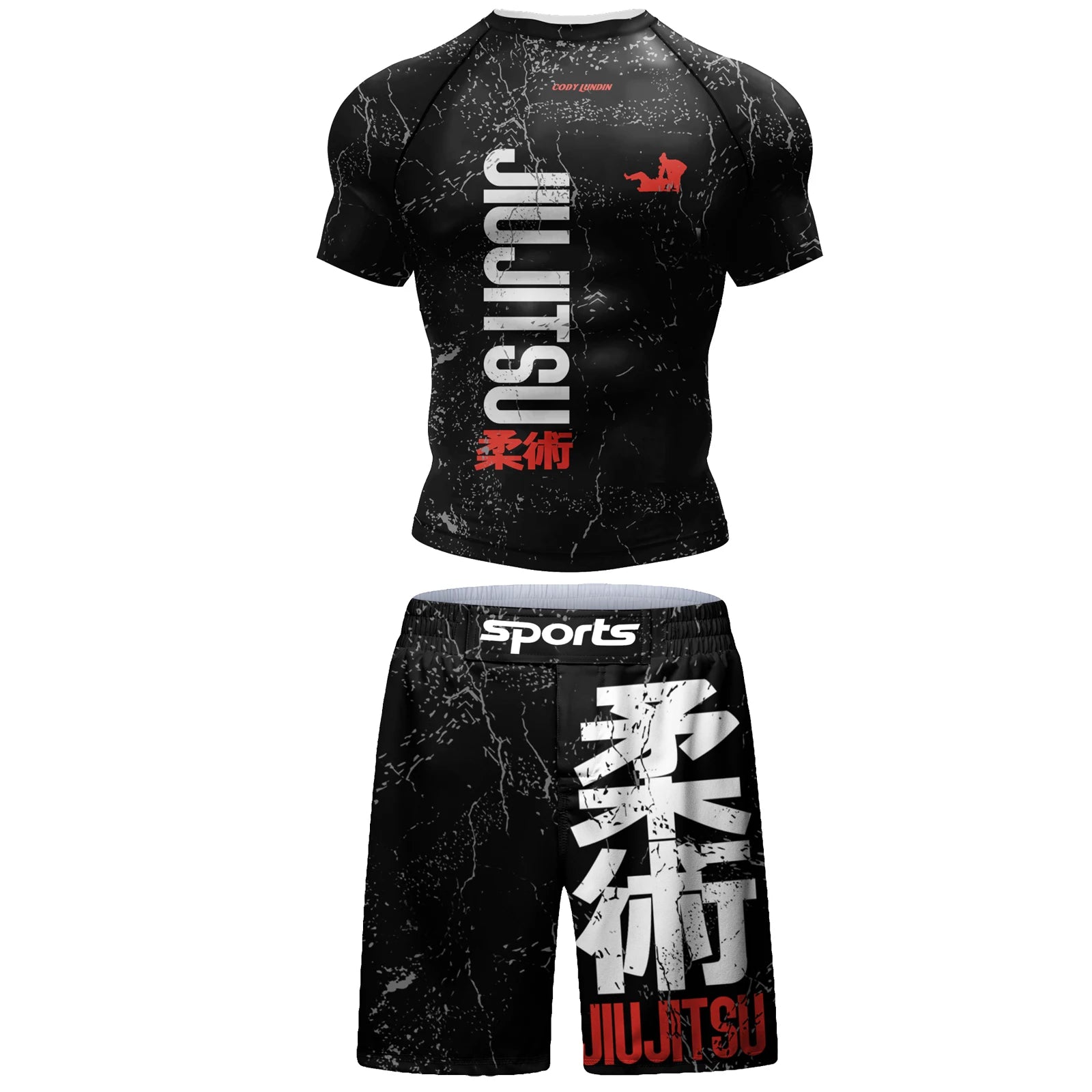 Cody Compression MMA T Shirts+Pants Muay Thai Shorts Men  jiu jitsu BJJ Rashguard Fitness Tracksuit Boxing  Jerseys Sport Suit
