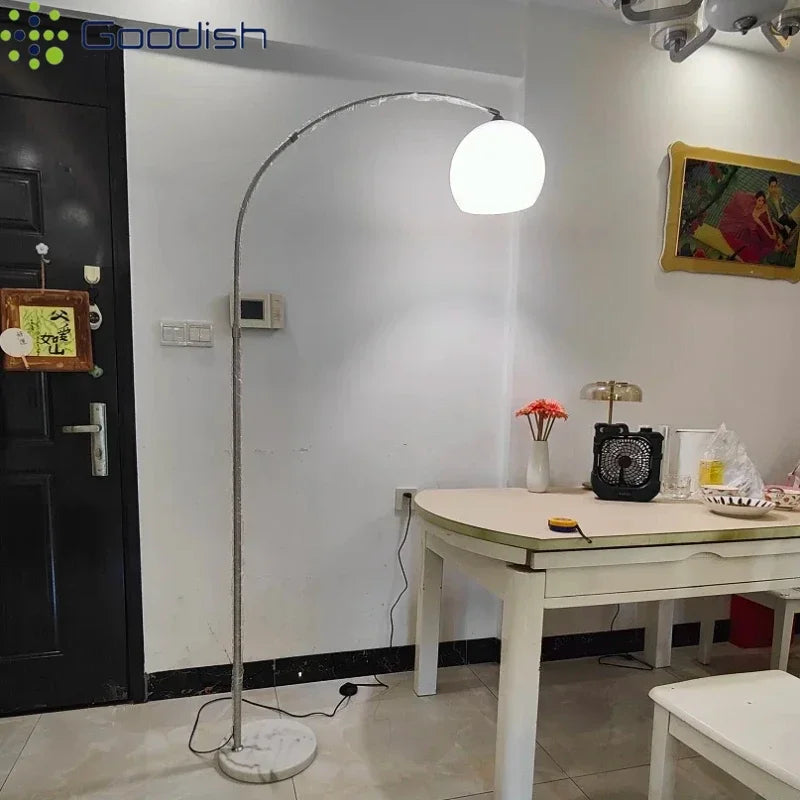 Modern Luxury Nordic Style Stainless Steel Curved PVC LED Floor Lamps Art Creative Lights for Bedroom Home Decoration Chandelier