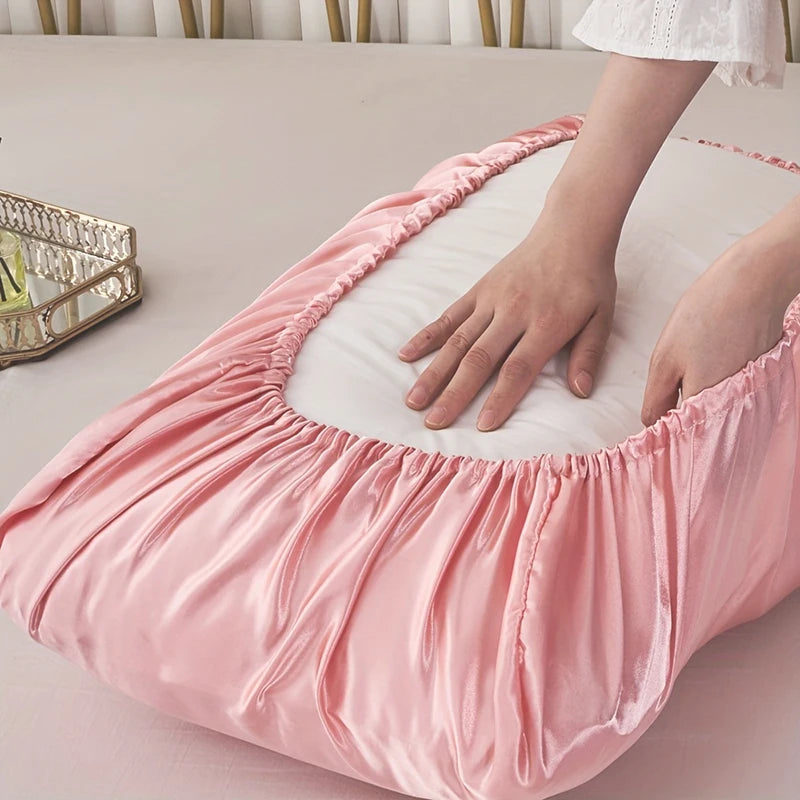 Satin Decorative Pillowcases for Hair Protection Elastic Band Cushion Covers Luxury Silky Fabric Travel Beddingroom Pillow Cover