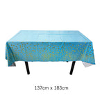 Gold Dot Disposable Tablecloths Plastic White Black Tablecloths for Birthday Wedding Party Waterproof Rectangle Desk Table Cover