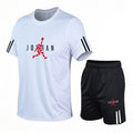 2026 Men's Casual Sports Two-Piece Set, Fashionable Printed Short-Sleeved Shirt and Shorts, Running Sports Short-Sleeved Set