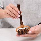 1/2pcs Wooden Manual Massage Roller Portable Massager for Blood Circulation, Suitable for Neck, Back, Shoulders, Hands and Head