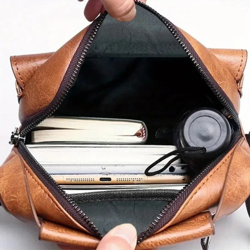 Men's bags can be worn over one shoulder with a cross-body strap. Made of PU material, they are suitable for business outings.