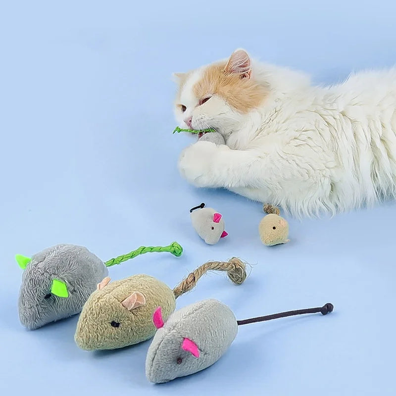 Interactive Plush Rat And Cat Toys Durable Linen Material Safe for Indoor Play Perfect for Small Breeds Interactive Plush Toys