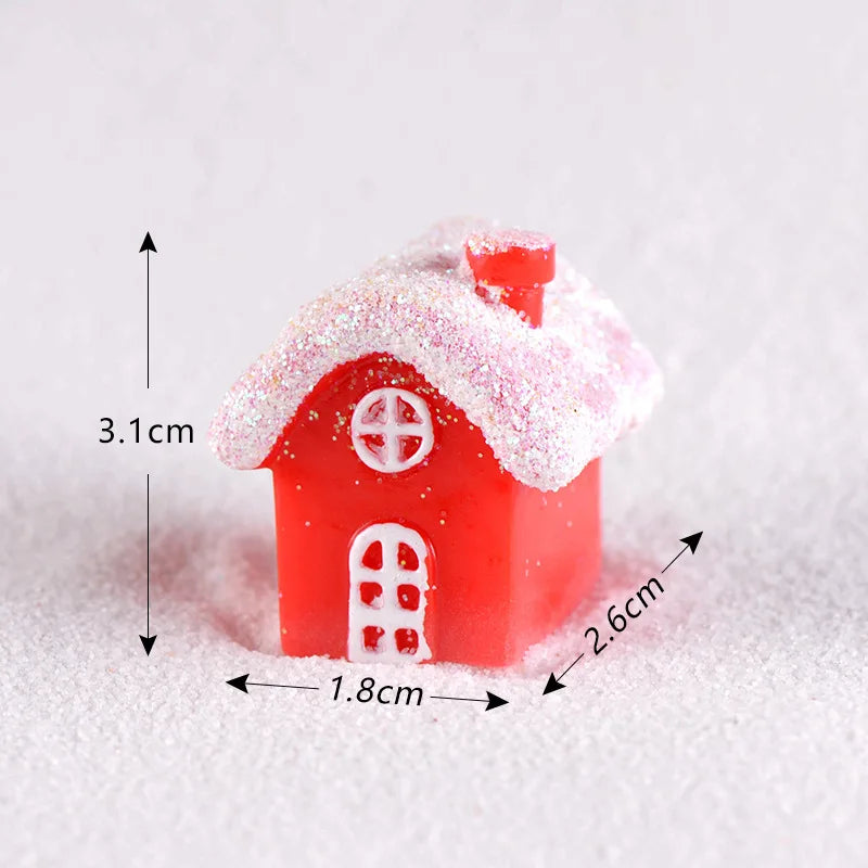New Christmas Deer Santa Claus Sled Tree Snowman Figurine Doll House Home Decor Miniature Garden Decoration Accessories Modern