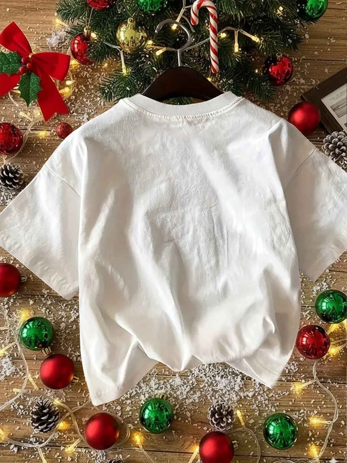 Merry Christmas Print T-Shirt Short Sleeve Crew Neck Casual Graphic Tops Tees for Women Christmas Gifts Female Clothing