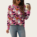 Autumn and Winter New Ghost Pumpkin Halloween Pullover Sweatshirt for Women, Plus Size