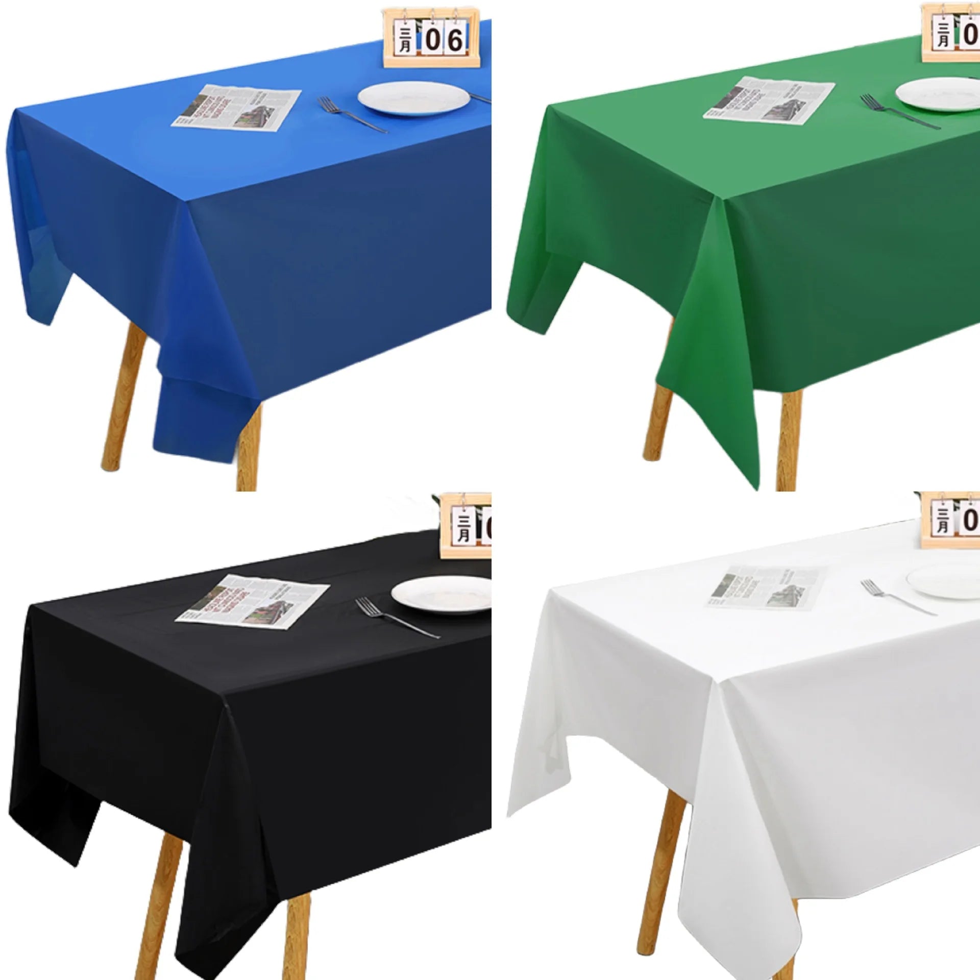 Disposable Table Cloth for Retangle Table Decorative Plastic Tablecloth for Parties Picnics Camping Waterproof Stain-Resistant