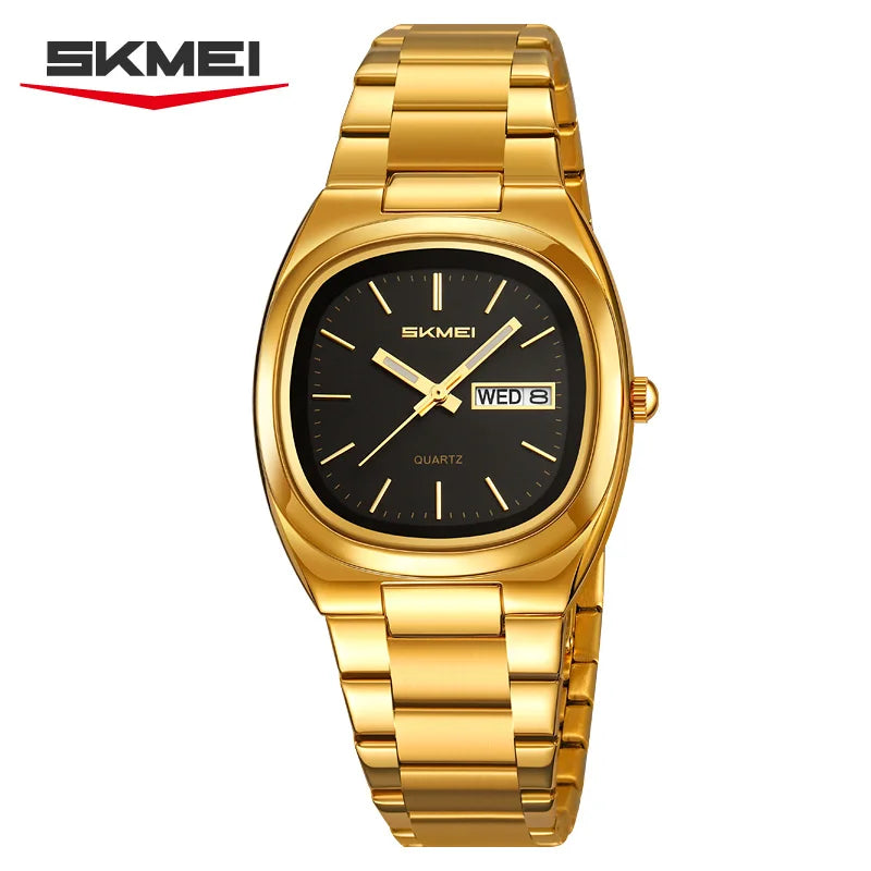 SKMEI 2420 New Women's Business Steel Clock Fashion Quartz Calendar Week Women's Luxury Watch Casual Men's Watch Dress часы