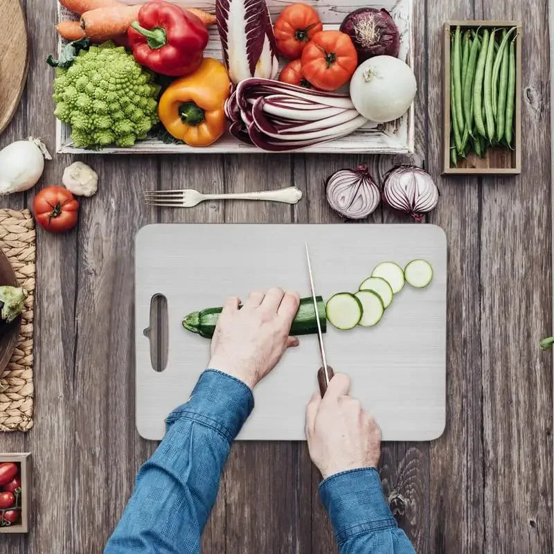 Titanium Cutting Stainless Boards for Kitchen Board 316 Steel Thickened Double Sided Food Grade Portable Fruit Meat Chopping