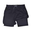 Men's Double Layer Fitness Shorts Men Fitness Gym Training 2 in 1 Sports Shorts Quick Dry Workout Jogging Double Deck Summer