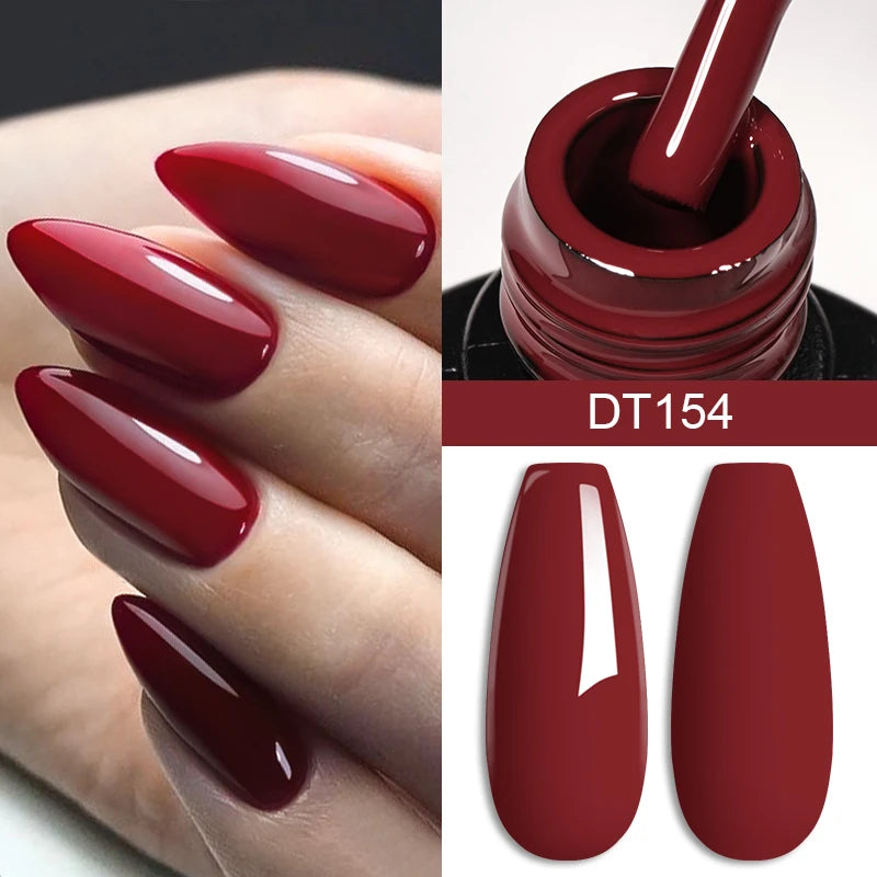 7ml Coffee Brown Gel Nail Polish Autumn Winter Nail Art Gel Varnish Semi Permanent Nail Supplies DIY Manicure Hallowee Nails