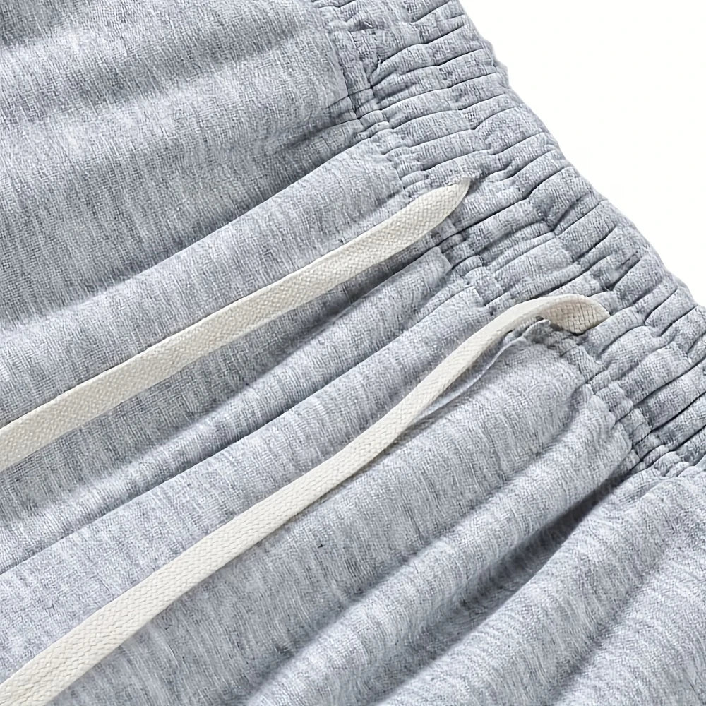 Comfortable Fitness Mens Summer Casual Shorts Drawstring Athletic Shorts Loose Women Cotton Sweatpants Sports Jogging Beach Pant