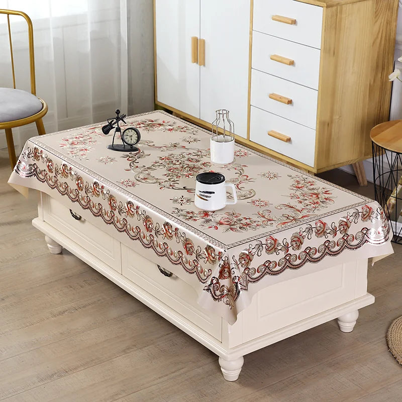 90x150cm Printed High-end Tablecloth Waterproof Oil Resistant Odorless PVC Tablecloths High Quality Without Fading Antependium