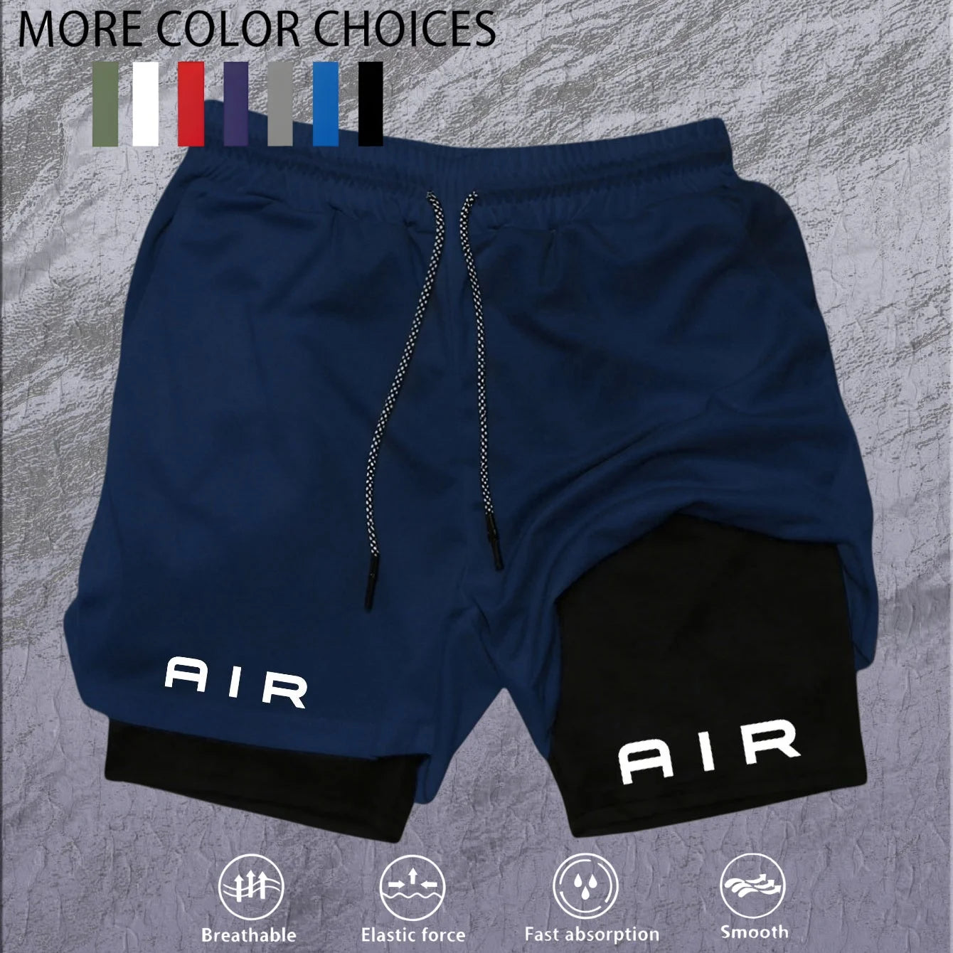 2026 Summer Running Shorts Men 2 in 1 Sports Jogging Fitness Shorts Training Quick Dry Mens Gym Men Shorts Sport gym Short Pants