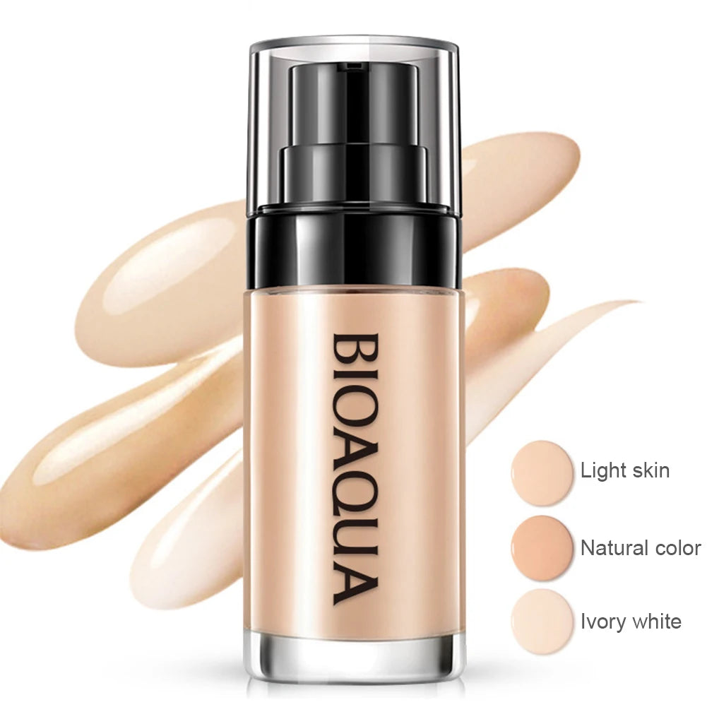 30ml Matte Liquid Foundation Waterproof Long Wear Full Cover Acne Spot Natural Face Base Makeup Matte Concealer Cosmetic 3 Color