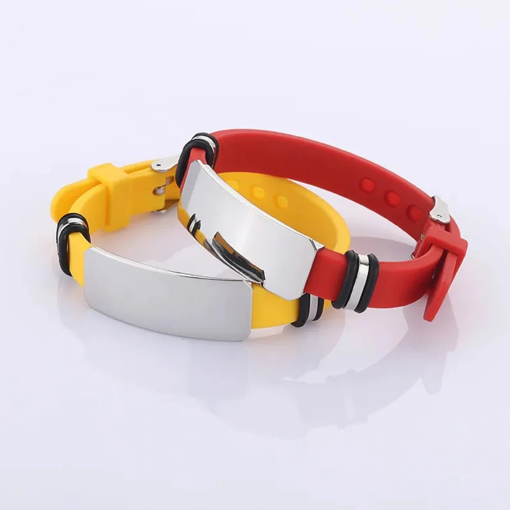 Fashion Couple Bracelets Stainless Steel Silicone Multi-color Wristband Valentine's Day Gifts Jewelry