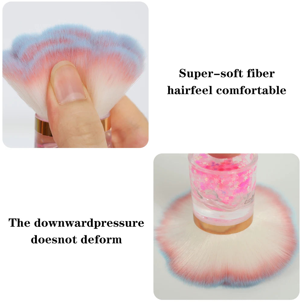 Nail Art Dust Brush for Nails Plastic Handle Powder Remove Soft Cleaning Nail Brush For Manicure Gel Nail Accessories Tool