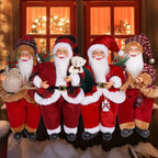 Christmas Decorations 30cm Sitting Santa Claus Gift Window Display Ornament