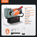 SucceBuy Magnetic Drill Press 1300W Low Profile Mag Drill Light Weight Portable Mag Drilling Machine with Cooling Device