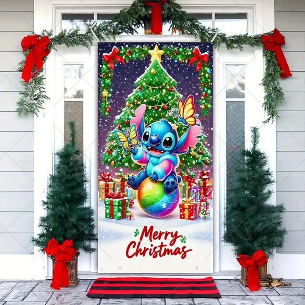 Christmas Theme Santa Claus Santa Dog Snowman Door Cover Banner Festive Party Decoration Supplies Photography Props Xmas Gifts