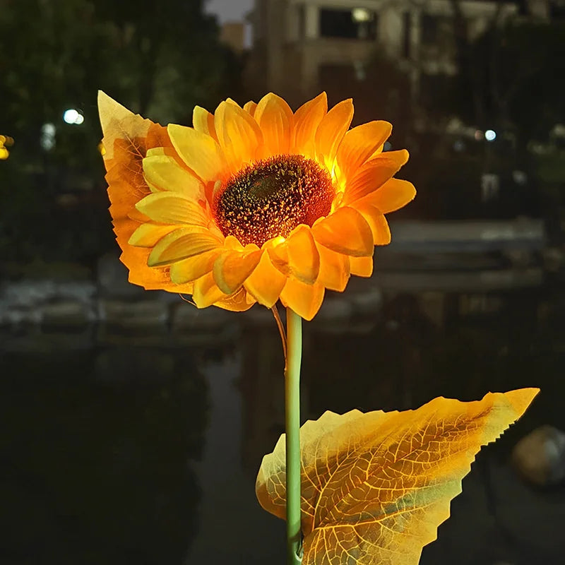 3 Heads 1 Head Solar Simulation Sunflower LED Lights Garden Yard Lawn Night Lights Landscape Lamp Decor Christmas Flower Light