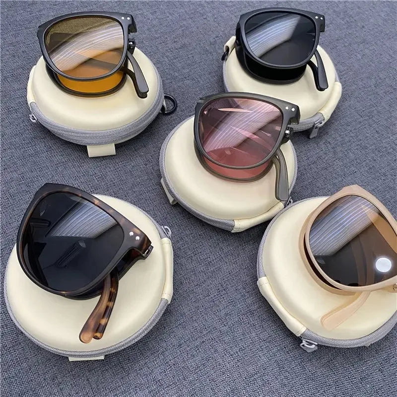 Foldable Sunglasses Square Frame for Men Women Folding Driving Eyewear Sun Glasses Outdoor Sunglasses