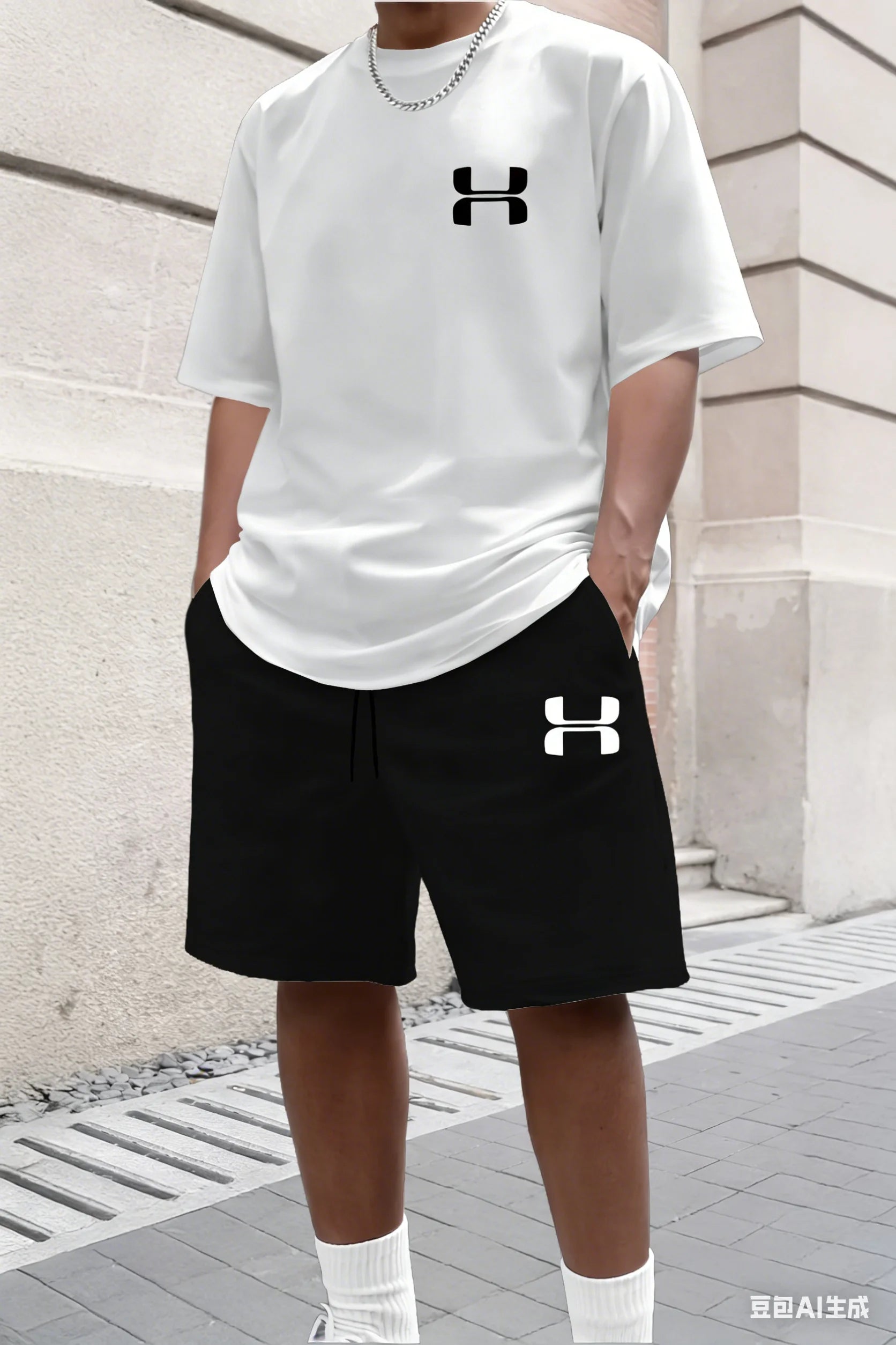 2026 New Men's Sportswear Short Sleeved T-shirt and Sports Shorts Summer Casual Jogging Pants Set Men's Two-piece Set