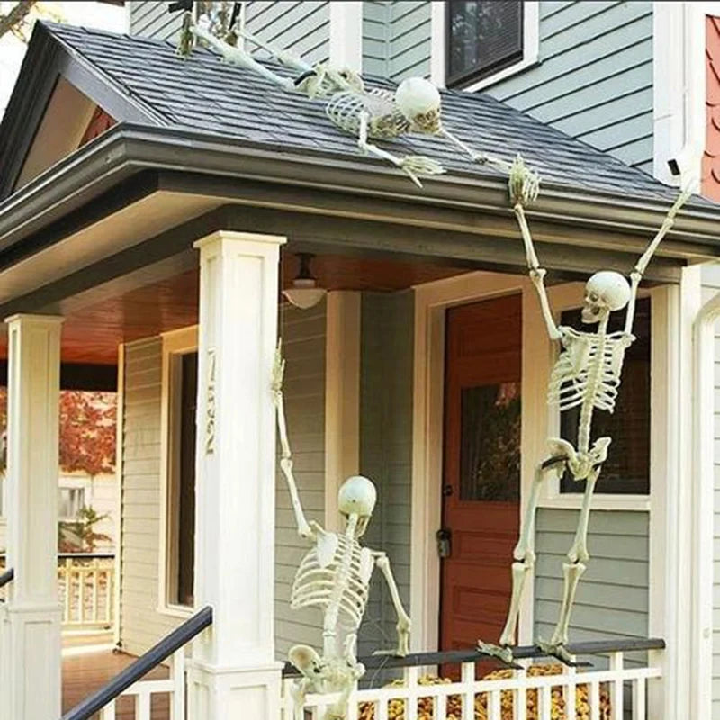 Halloween Movable Skeleton Decoration Fake Skull Bones Halloween Party Home Bar Haunted House Horror Props Ornament Toys