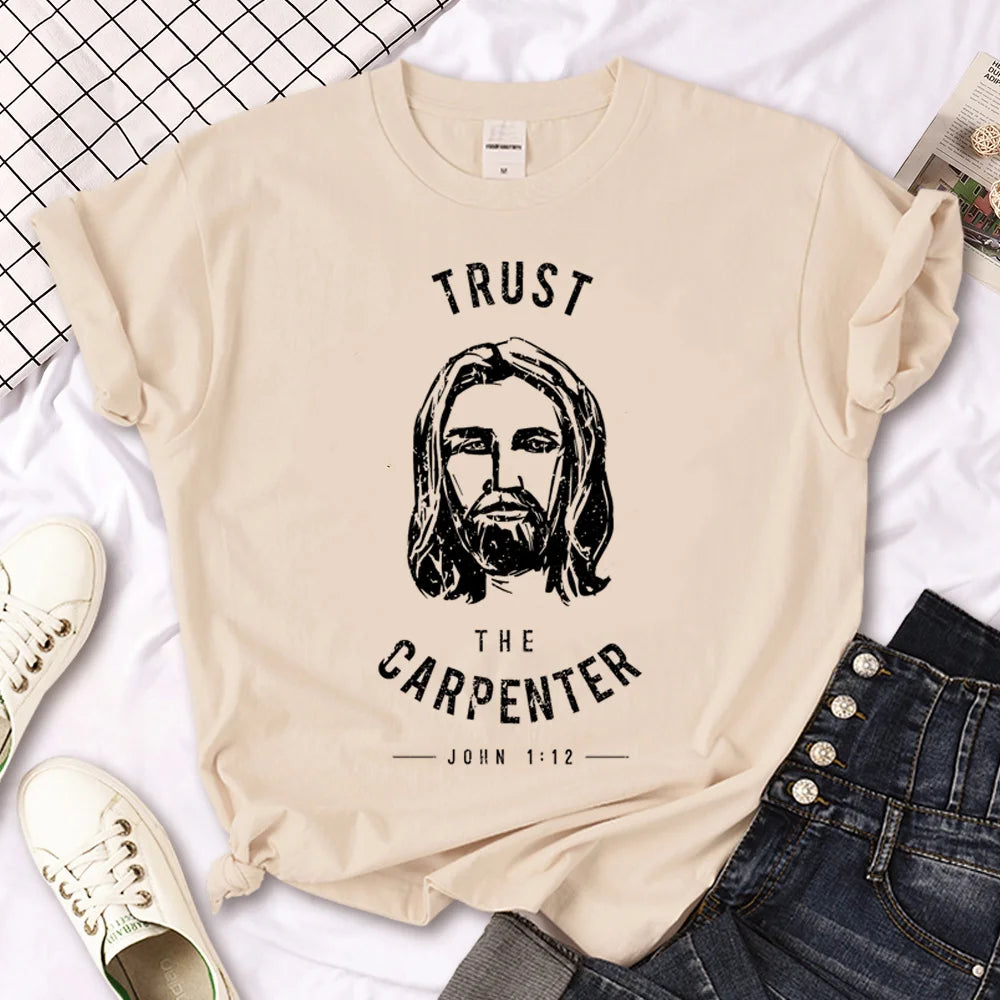 Bible Faith Jesus t shirt women Japanese Tee girl manga designer streetwear clothing