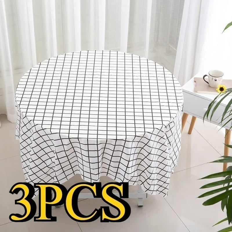 1/3PCS Disposable Checkered Tablecloth Plastic Tablecloth for Birthday Party Wedding Picnics Easy To Clean