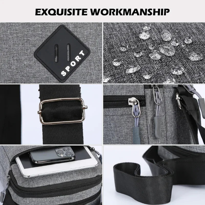 Men's Messenger Bag Crossbody Shoulder Bags Men Small Sling Pack For Work Business Waterproof Oxford Packs Satchel Purse