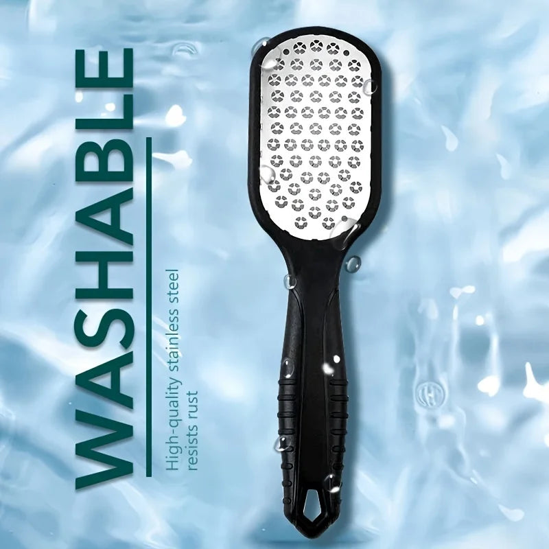 [Professional Foot File] Heavy-Duty Stainless Steel Pedicure Tool | Non-Slip Ergonomic Handle | Dead Skin Remover for Feet