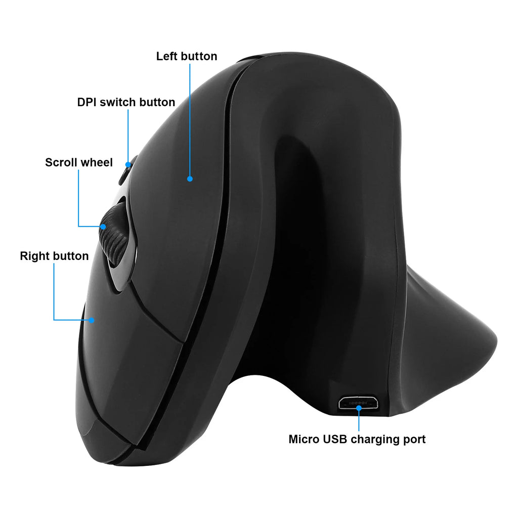 Wireless Vertical Mouse Wired USB Computer Gaming Mice Optical 2.4G Silent Gamer Ergonomic Mause For Laptop PC Windows Tablet