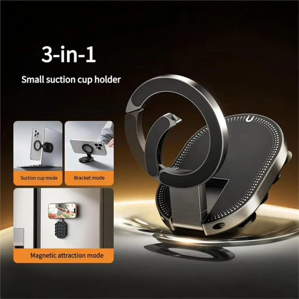 Suction Cup Magnetic Phone Holder Foldable Rotatable Multifunctional Stable Vacuum Suction Car Mounted ﻿
