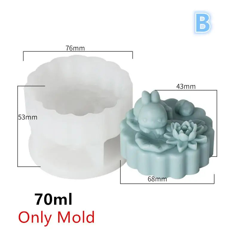 Creative Rabbit Milk Pudding Silicone Mold Custard Mold Cute Cartoon Jelly Cake Cake Mold Cake Decoration Baking Bakery Tool