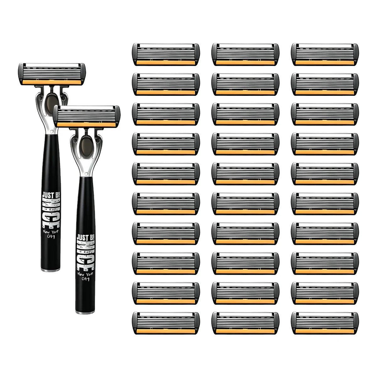 Men's Manual Safety Razor Set, featuring 6-layer stainless steel blades and an aloe vera lubricating strip | perfect as a gift.
