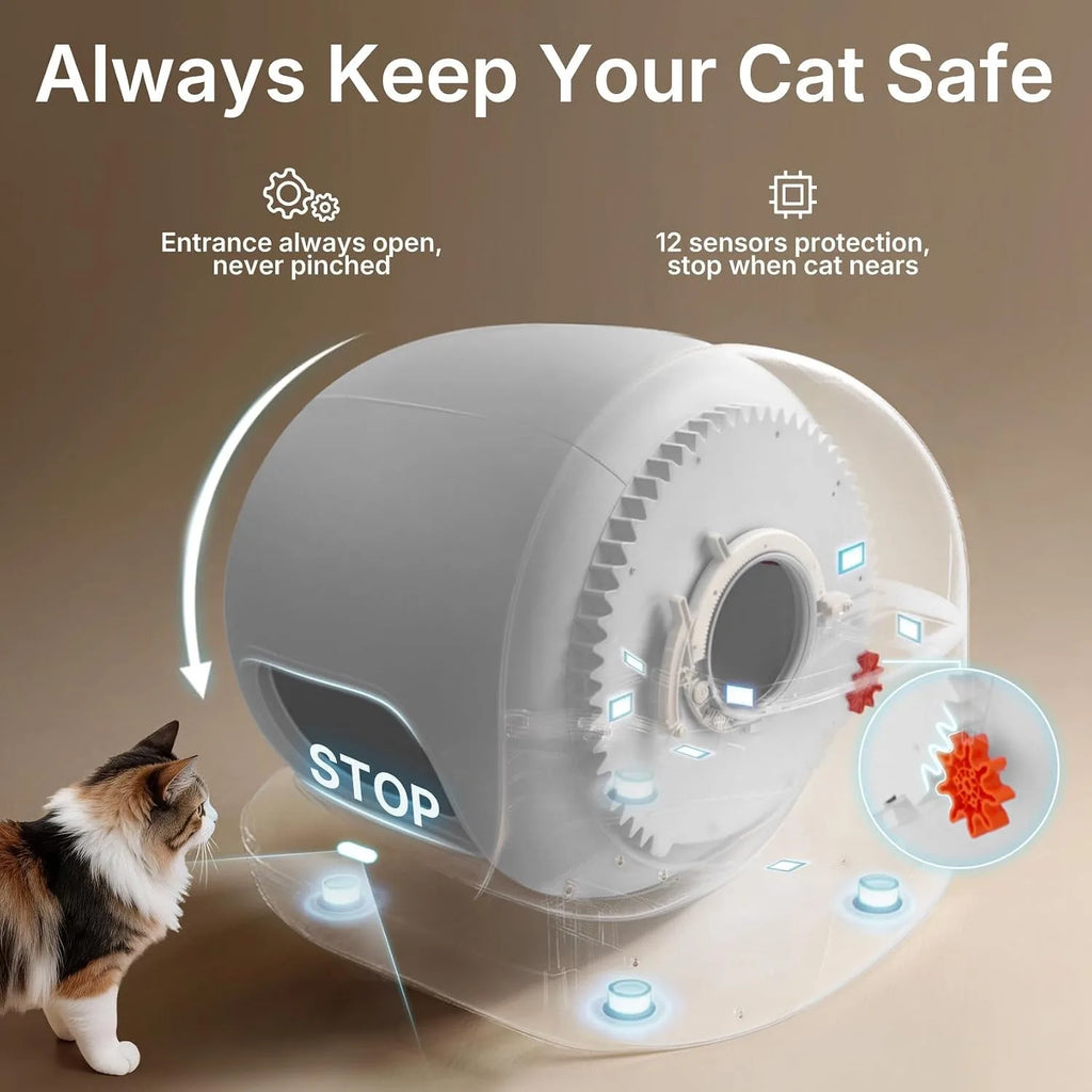 Purobot max 3 Self Cleaning Cat Litter Box,Odor Free&Leak Control&Low Entrance For Large & Multi Cats, Custom