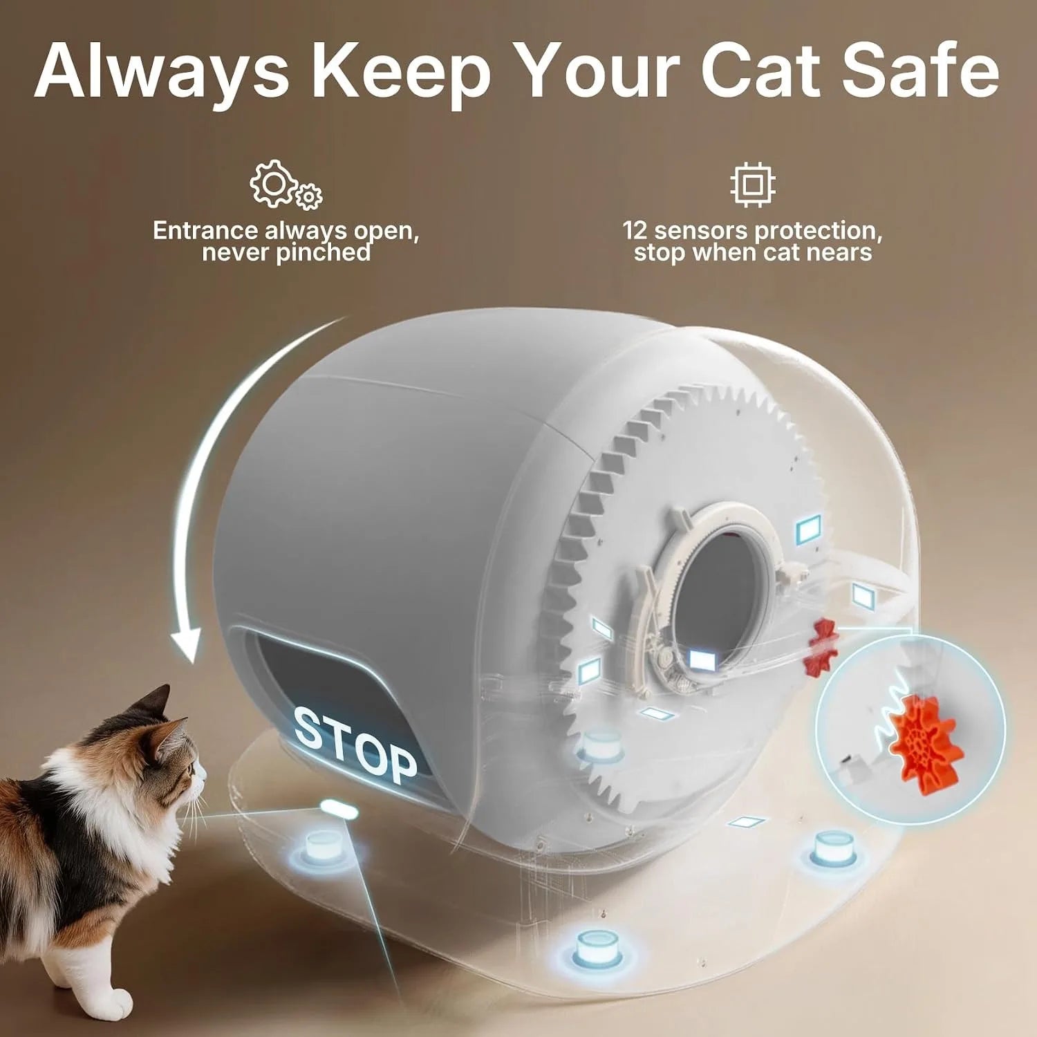 Purobot max 3 Self Cleaning Cat Litter Box,Odor Free&Leak Control&Low Entrance For Large & Multi Cats, Custom